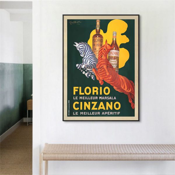 80cmx120cm Florio Cinzano Black Frame Canvas Wall Art