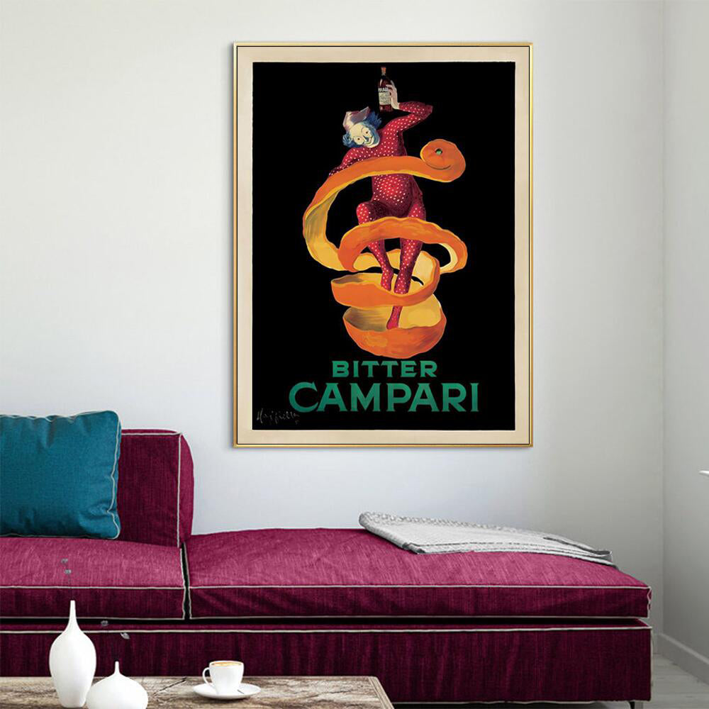 70cmx100cm Bitter Campari Gold Frame Canvas Wall Art