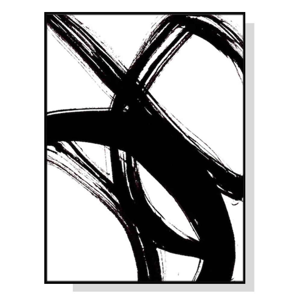 40cmx60cm Minimalist Black Artwork Black Frame Canvas Wall Art