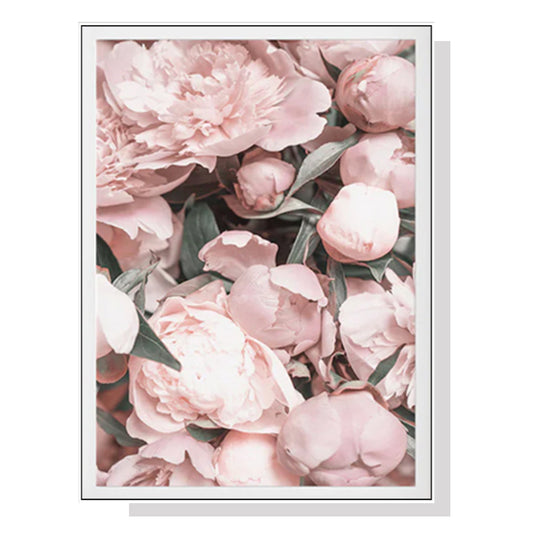 40cmx60cm Peony White Frame Canvas Wall Art