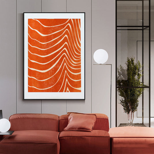 40cmx60cm Abstract Orange Black Frame Canvas Wall Art