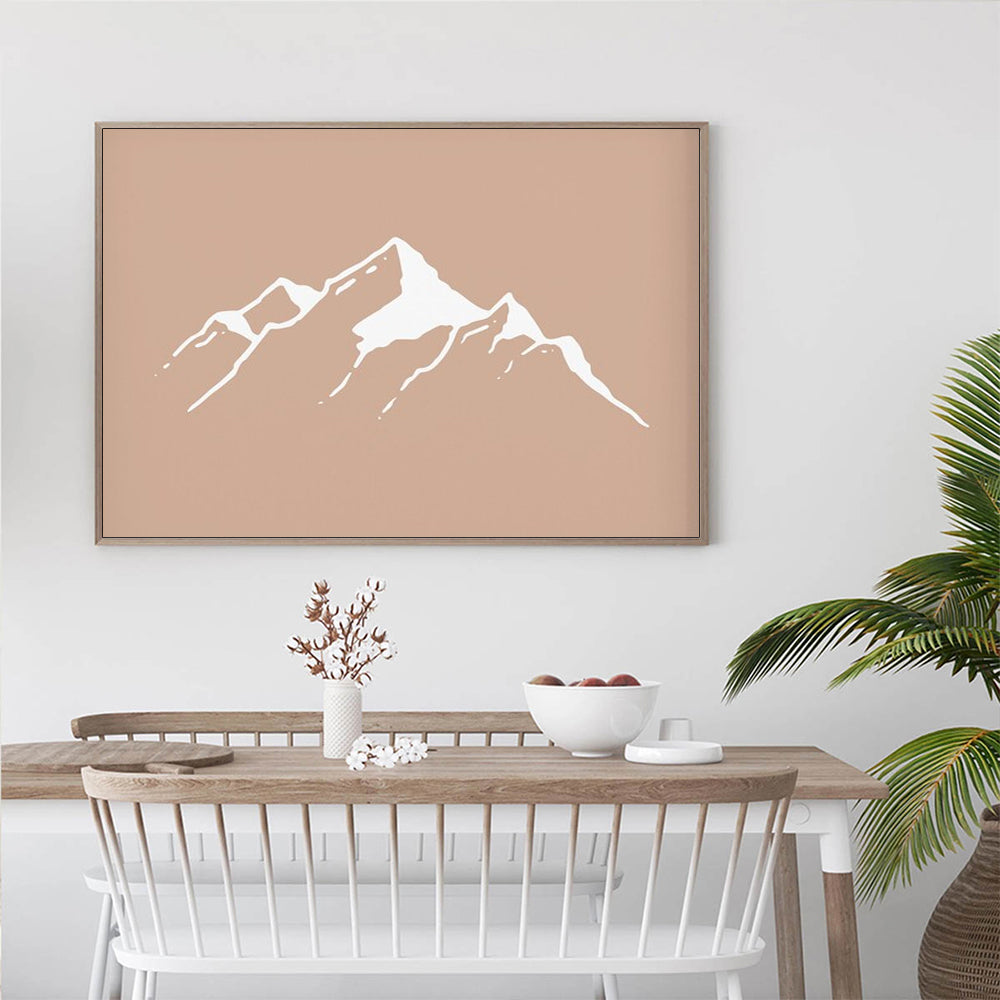 80cmx120cm Boho Mountain Wood Frame Canvas Wall Art