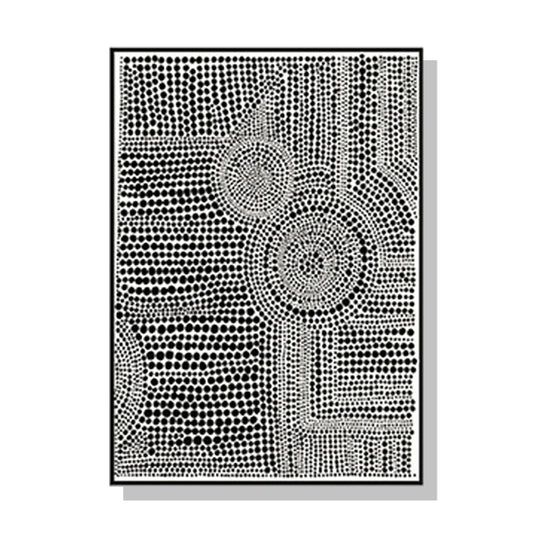 50cmx70cm Clustered Dots A Black Frame Canvas Wall Art