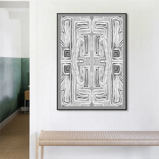 40cmx60cm Abstract Mountain Black Frame Canvas Wall Art