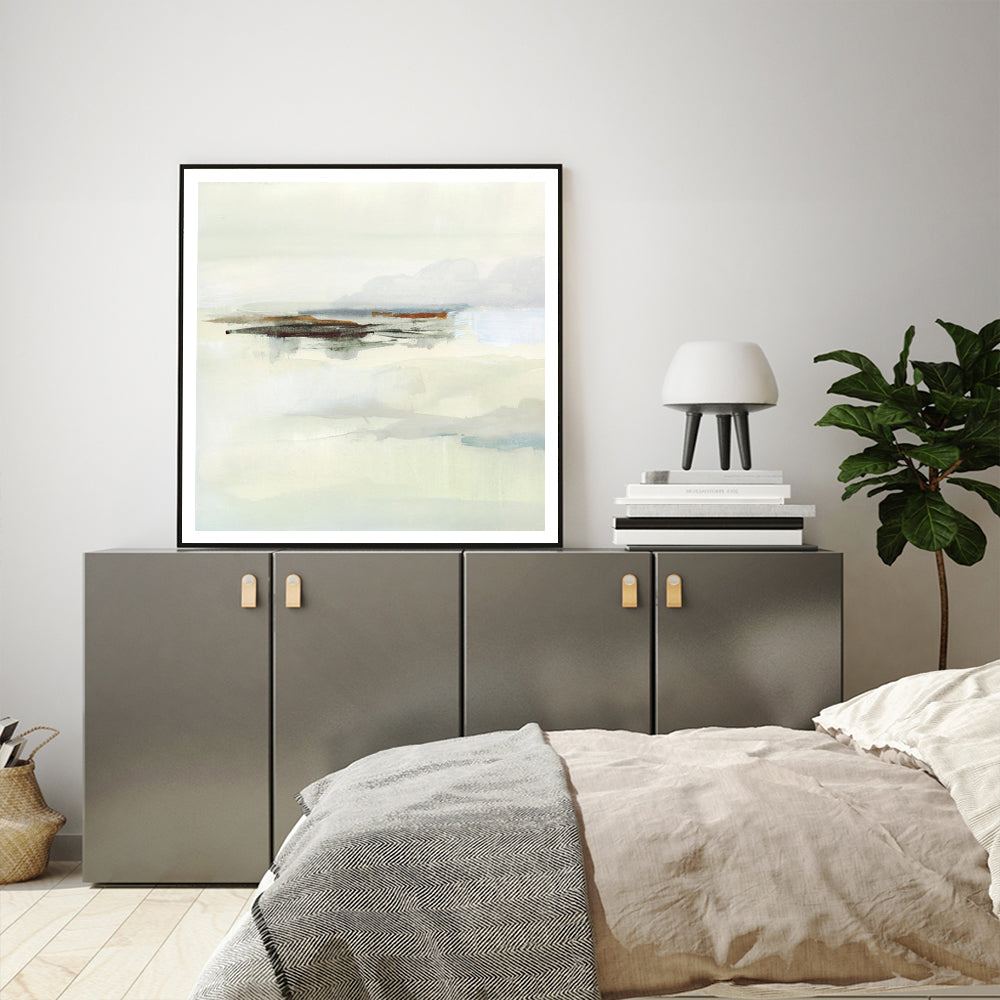 90cmx90cm Atmospheric Edge Black Frame Canvas Wall Art