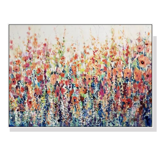 40cmx60cm Flourish Of Spring White Frame Canvas Wall Art