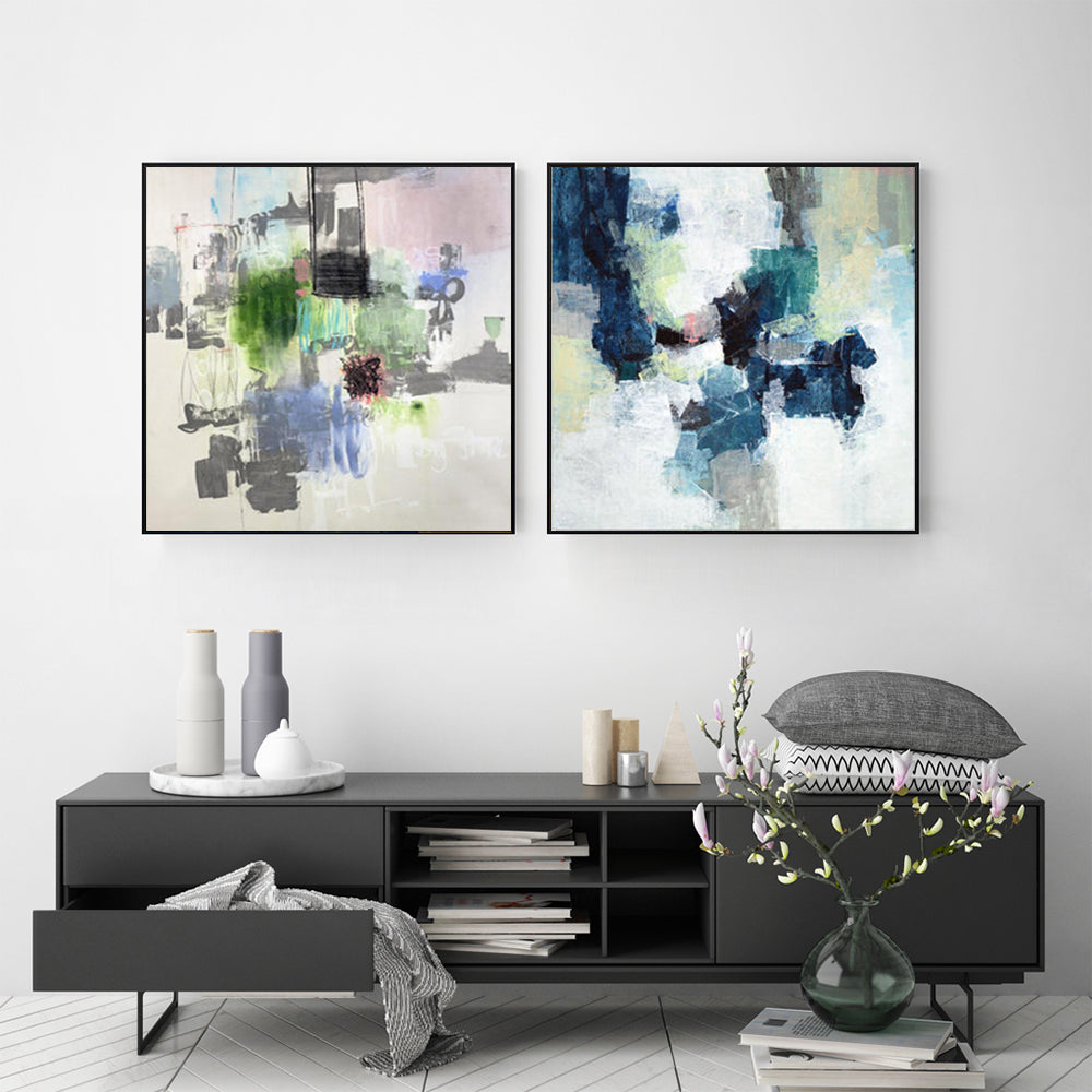 50cmx50cm Blue Crushers 2 Sets Black Frame Canvas Wall Art