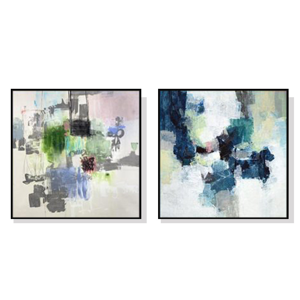 40cmx40cm Blue Crushers 2 Sets Black Frame Canvas Wall Art