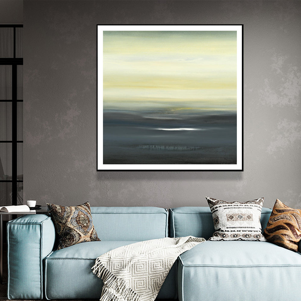 50cmx50cm Land of Serenity Black Frame Canvas Wall Art