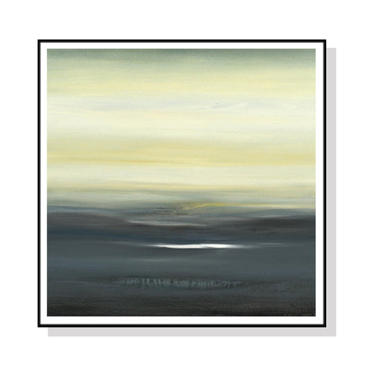 90cmx90cm Land of Serenity Black Frame Canvas Wall Art