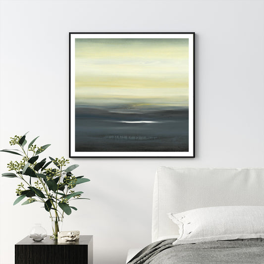 60cmx60cm Land of Serenity Black Frame Canvas Wall Art