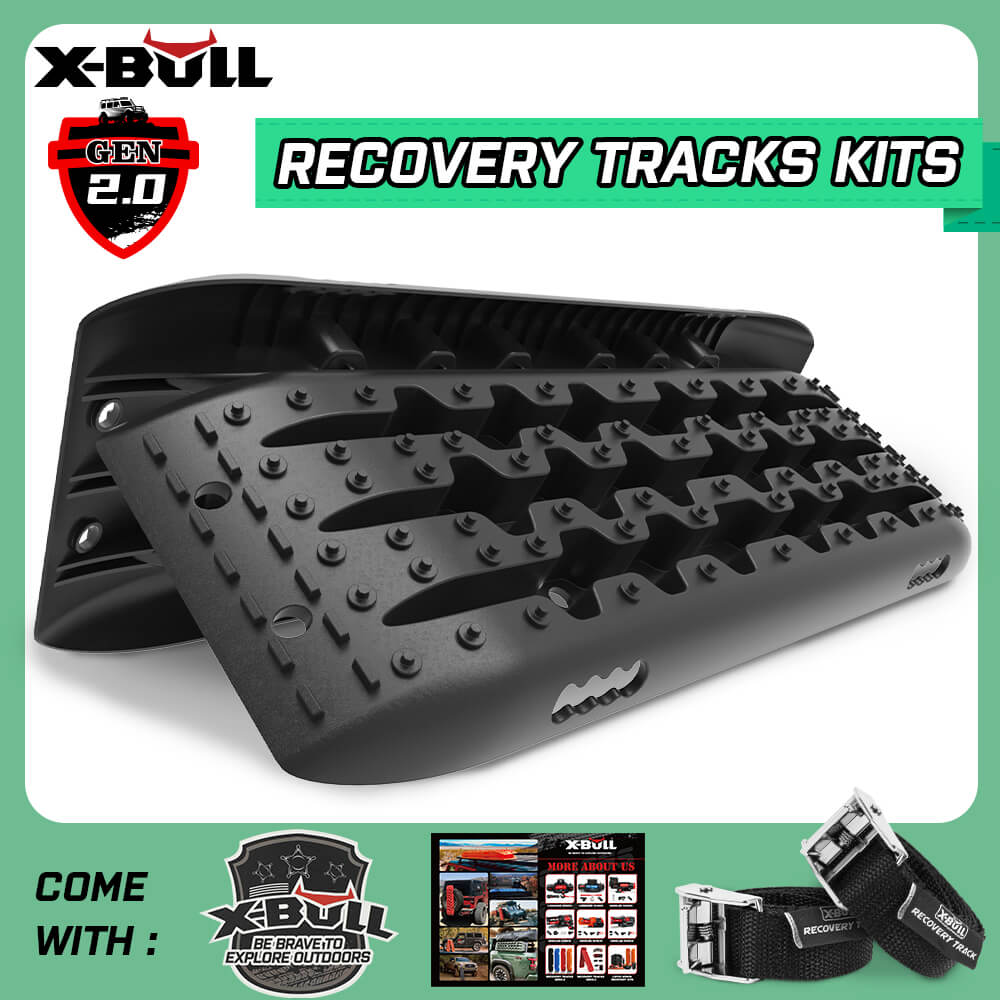 X-BULL KIT1 Recovery track Board Traction Sand trucks strap mounting 4x4 Sand Snow Car BALCK