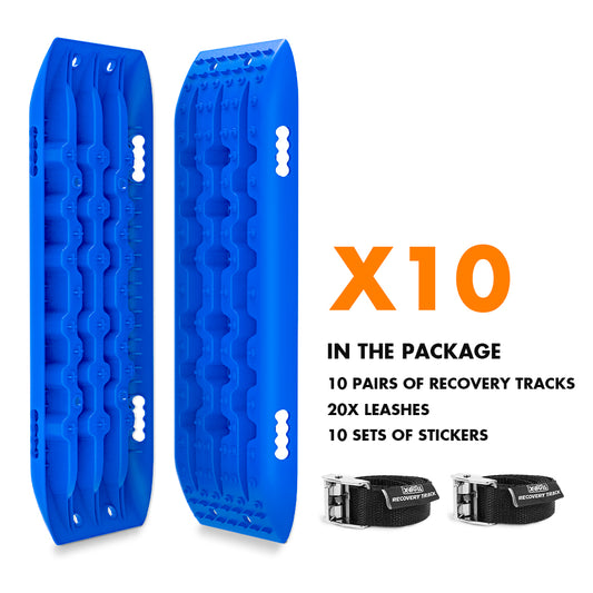 X-BULL 10 Pairs Recovery tracks 10T 4WD 4X4 / Sand tracks/ Mud tracks Gen 2.0 Blue