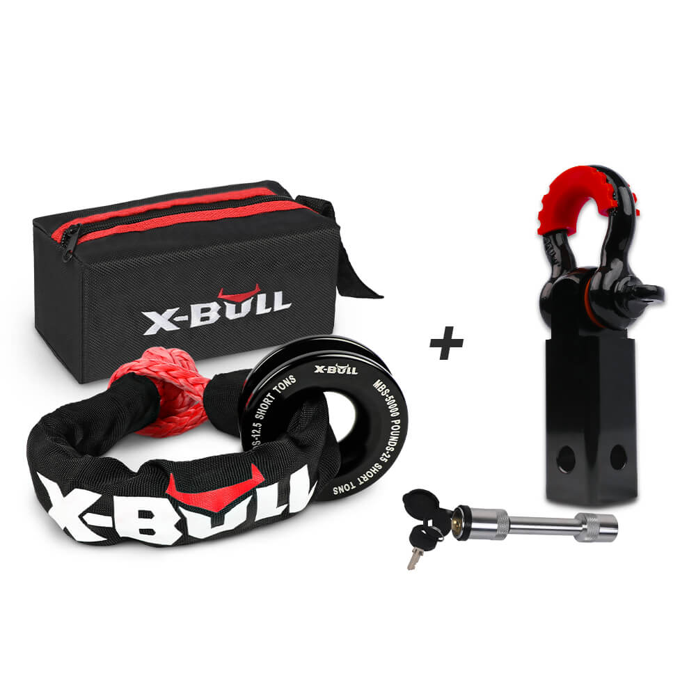 X-BULL Soft Shackle Synthetic Rope Recovery Snatch Ring /Recovery Hitch Receiver