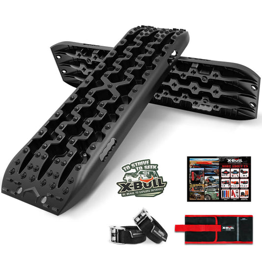 X-BULL Recovery tracks / Sand tracks / Mud tracks / Off Road 4WD 4x4 Car 2pcs Gen 3.0 - Black