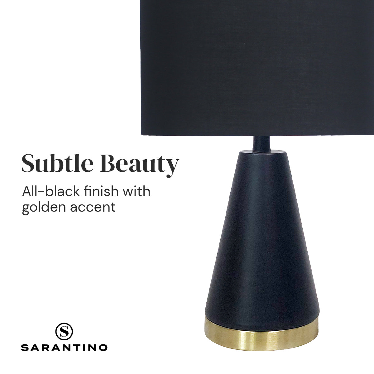 Sarantino Metal Table Lamp in Black and Gold