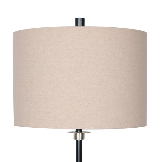 Sarantino Metal Table Lamp with Linen Drum Shade