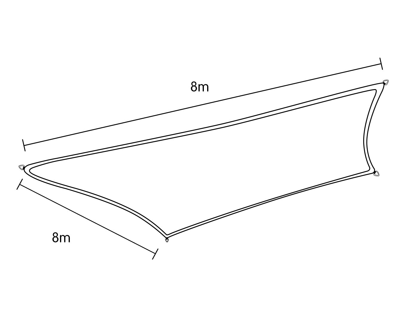 Wallaroo Rectangular Shade Sail 8m x 8m - Sand