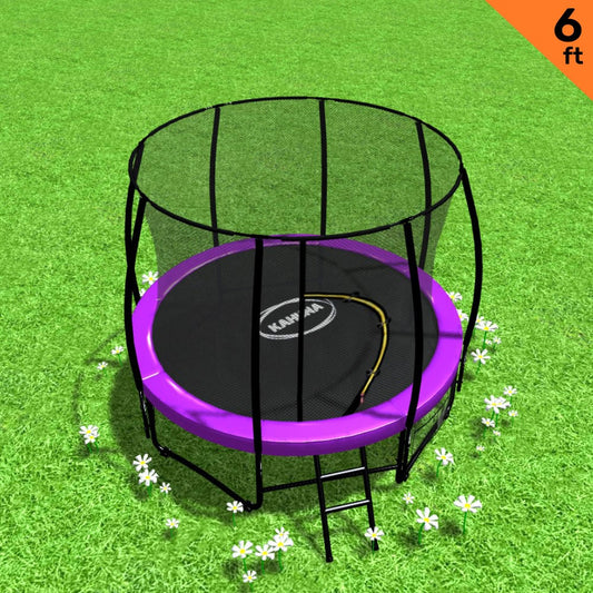 Kahuna Classic 6ft Trampoline Round Outdoor Free Safety Net Spring Pad Cover Mat Purple