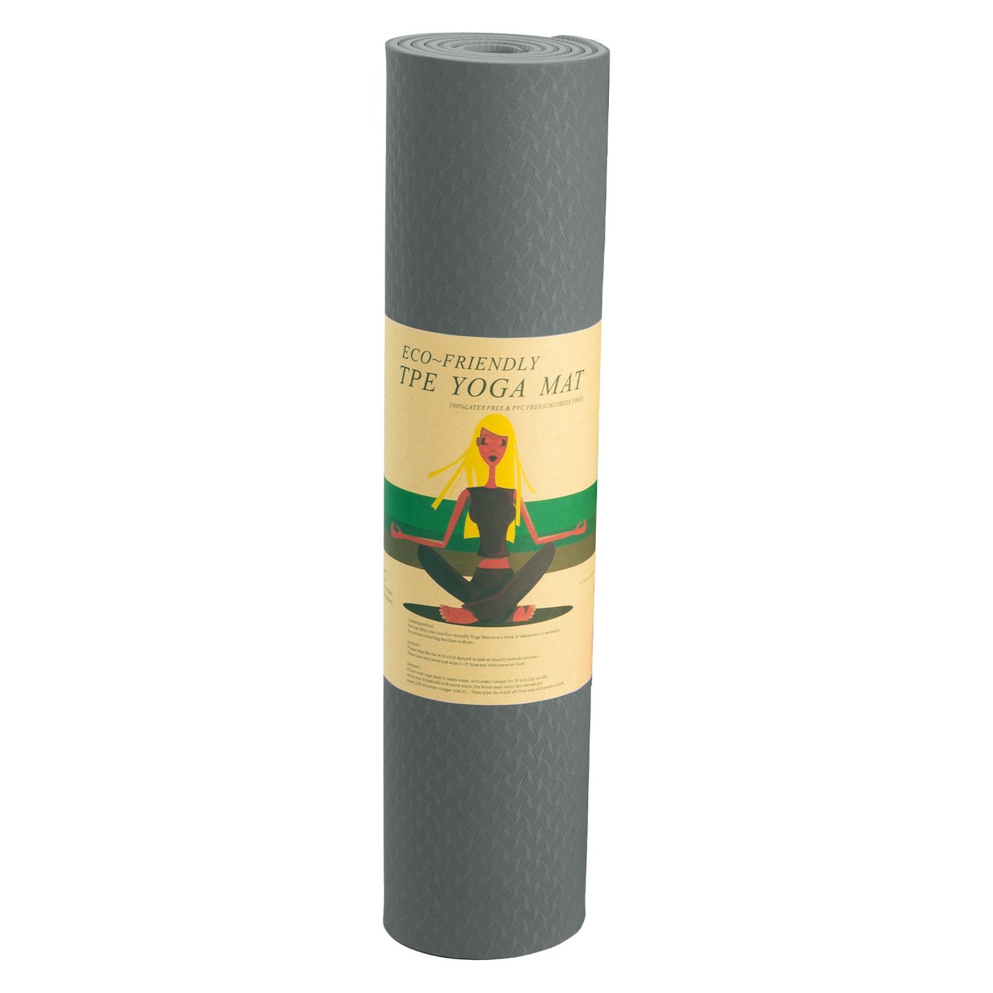 Powertrain Eco-friendly Dual Layer 6mm Yoga Mat | Slate Grey | Non-slip Surface And Carry Strap For Ultimate Comfort And Portability