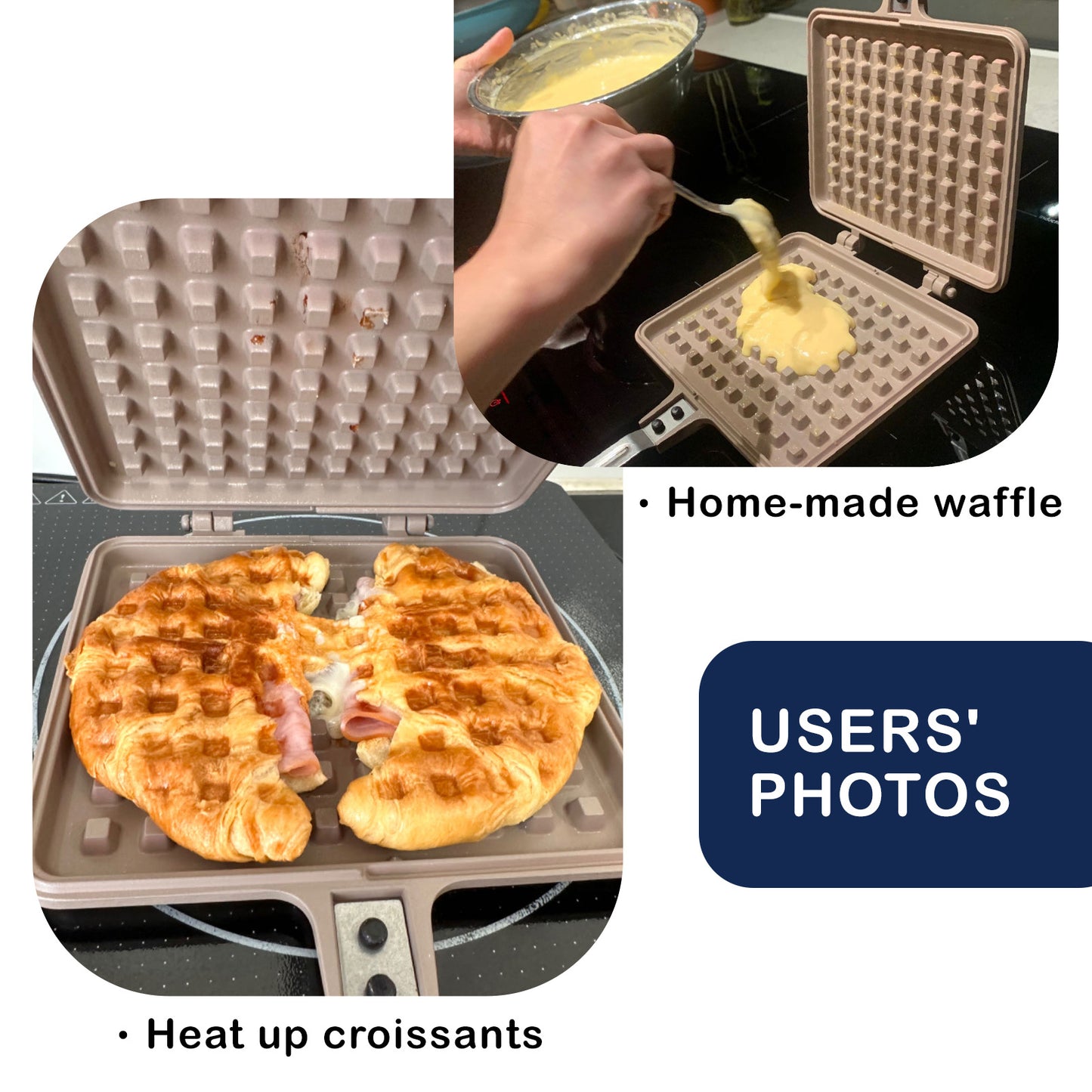 Giorno Felice IH Waffle Maker Pan Non-Stick Double-Sided Detachable Mould Induction