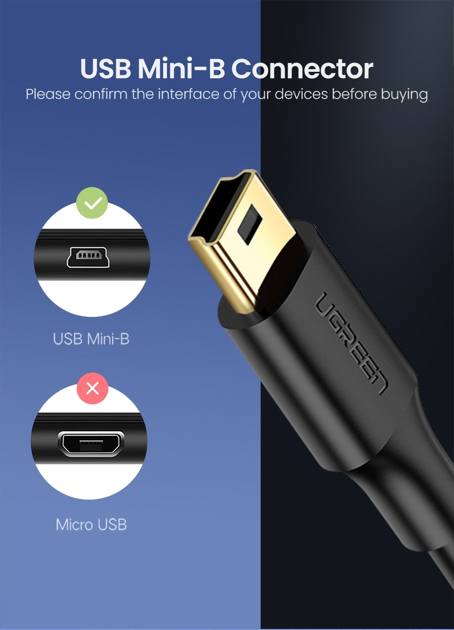 UGREEN 10353 USB-A to Mini-USB Cable 0.25M