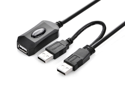 UGREEN USB 2.0 Active Extension Cable with USB Power 5M (20213)