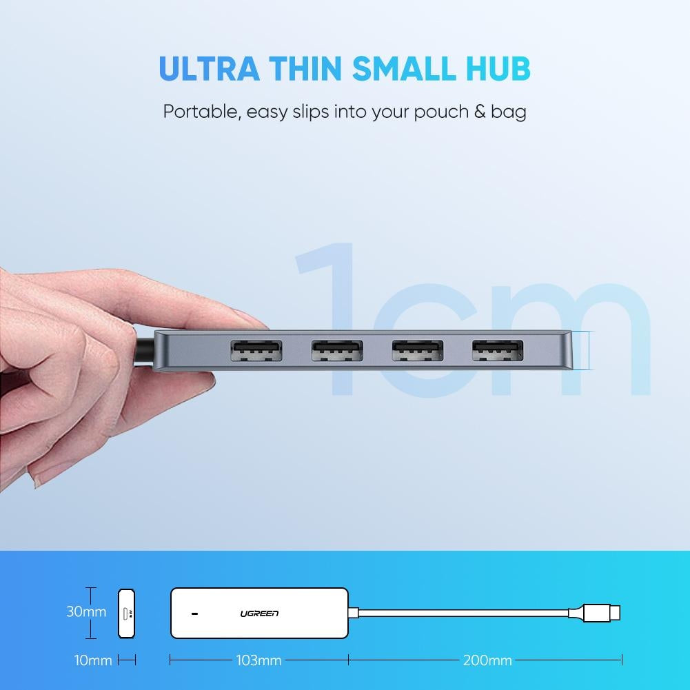 UGREEN 4-Port USB3.0 Hub with Micro USB Power Supply 70336