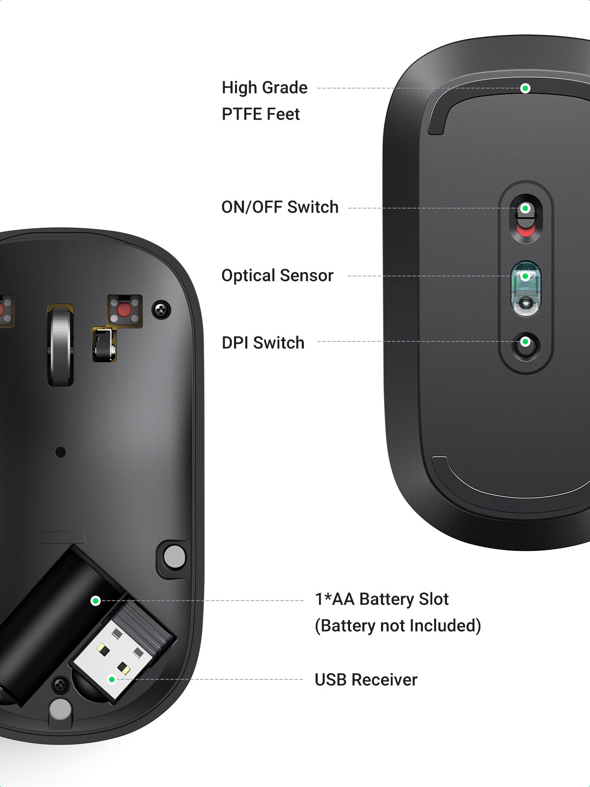 UGREEN 90372 Slim 2.4G Wireless Mouse