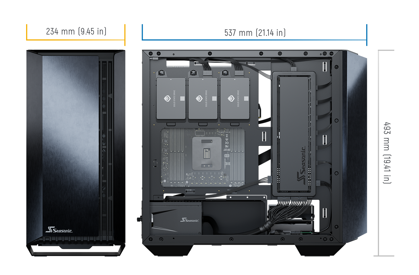 Seasonic Syncro Q704 Aluminum Case with Syncro DGC-650 650W 80 Plus Gold PSU & Connect Module RED DOT AWARD WINNER 2021