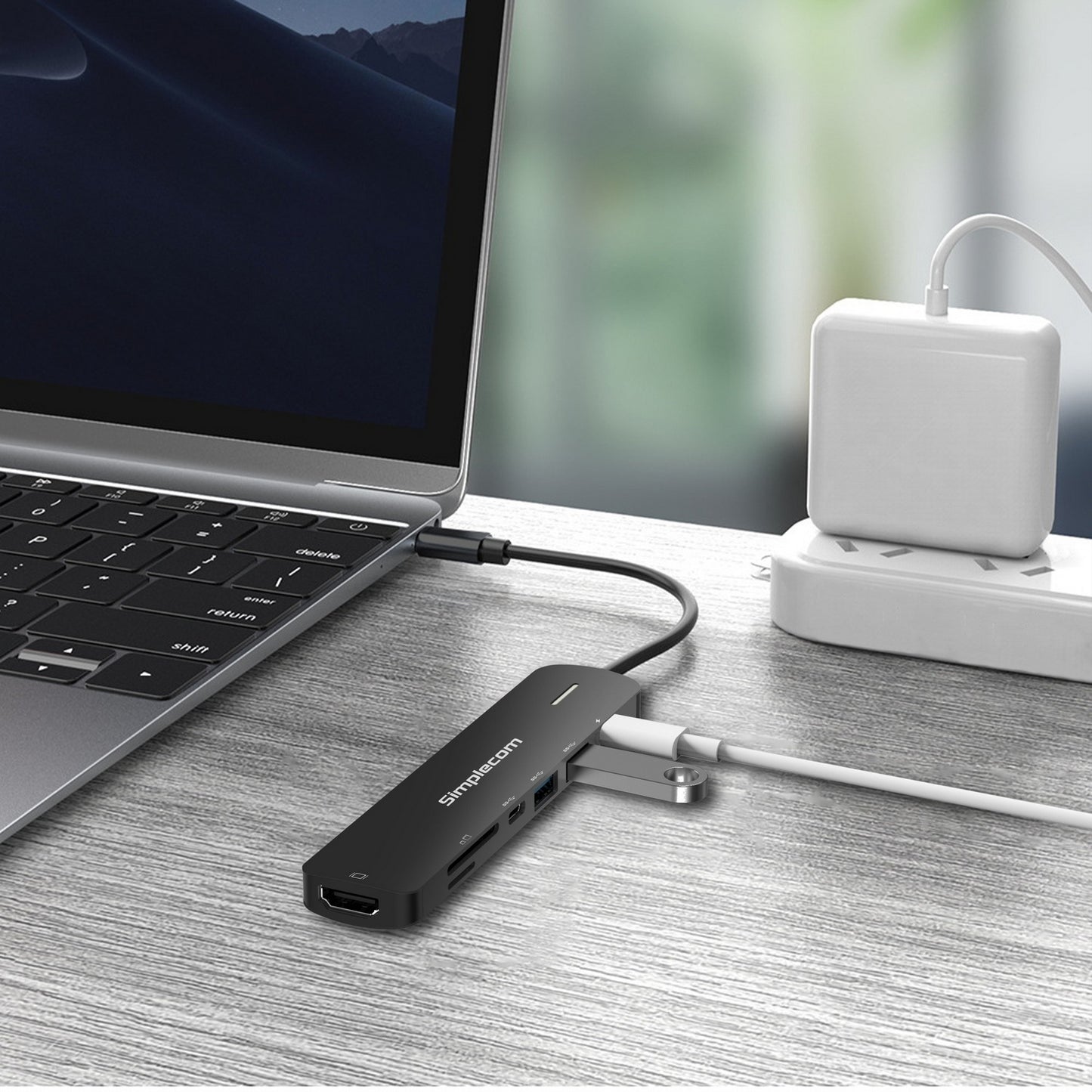 Simplecom CHT570 USB-C SuperSpeed 7-in-1 Multiport Hub Adapter HDMI 2.0 Docking Station