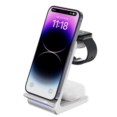 CHOETECH T608-F 15W 4-in-1 Wireless Charger Stand for iWatch and Samsung Watch
