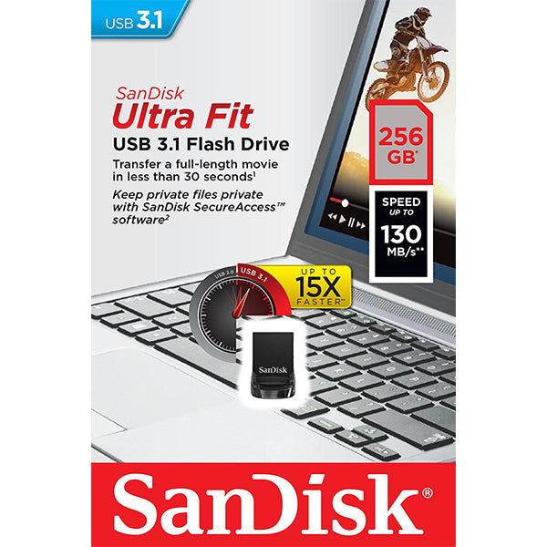 SANDISK 256GB CZ430 ULTRA FIT USB 3.1 (SDCZ430-256G)