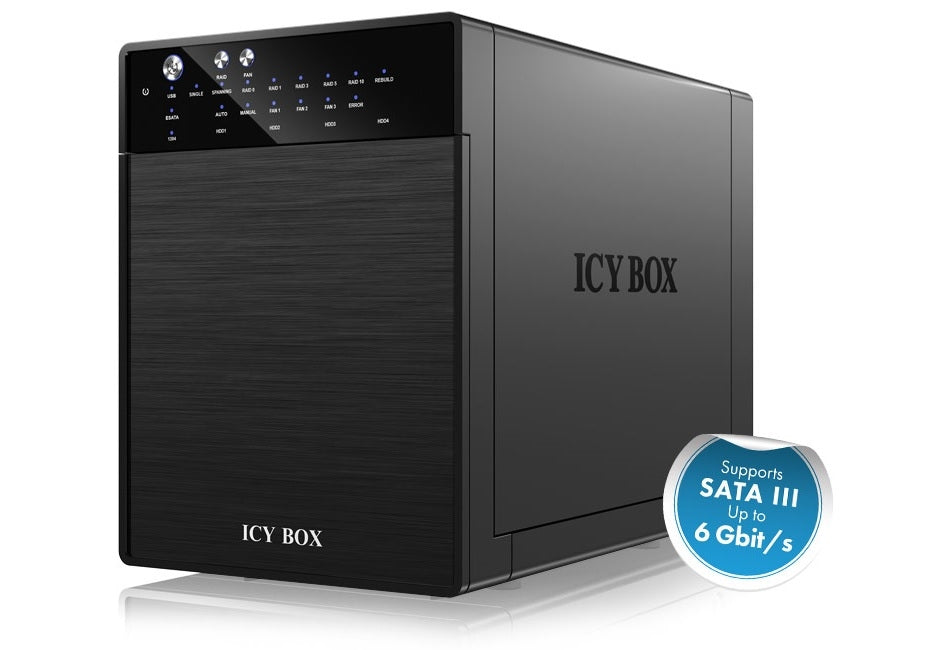 ICY BOX External 4 bay RAID System for 3.5" SATA I / II / III hard disks with USB 3.0 and eSATA (IB-RD3640SU3)