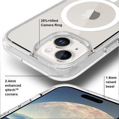 Ultimake Shockproof Transparent Magsafe Cover Case for iPhone 15 Plus (Transparent)