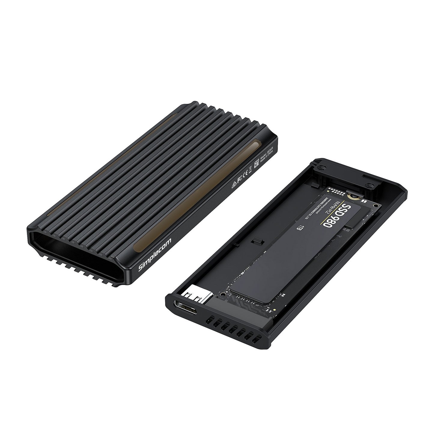 Simplecom SE525 NVMe / SATA M.2 SSD USB-C Enclosure with RGB Light USB 3.2 Gen 2 10Gbps