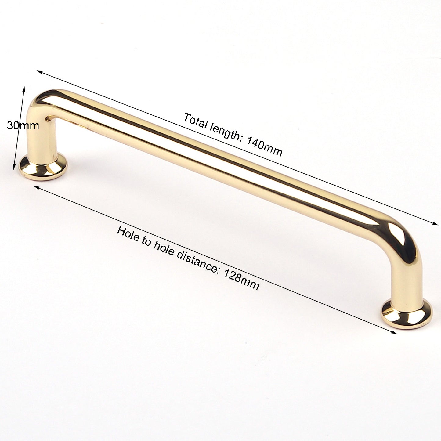 128mm Polished gold Furniture Kitchen Bathroom Cabinet Handles Drawer Bar Handle Pull Knob