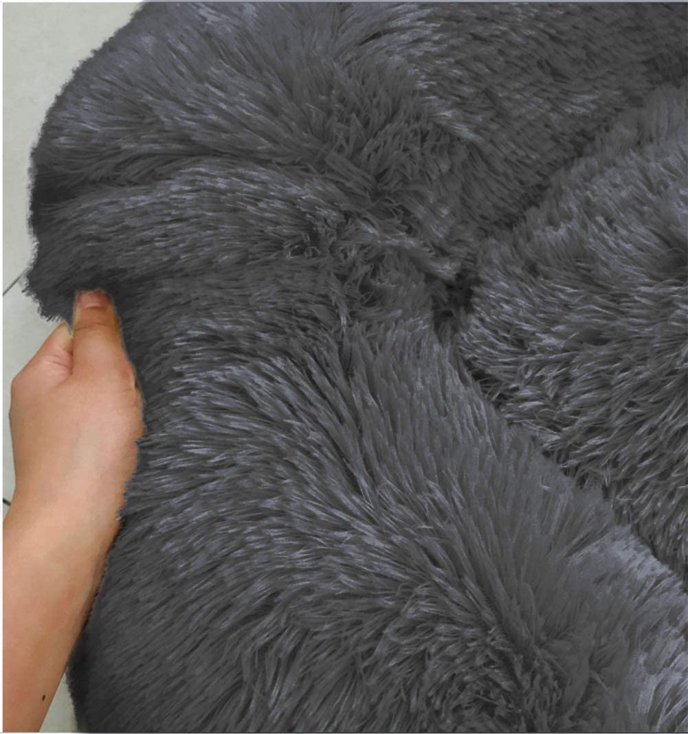 Soft Dog Bed Round Washable Plush Pet Kennel Cat Bed Mat Sofa Small 50cm