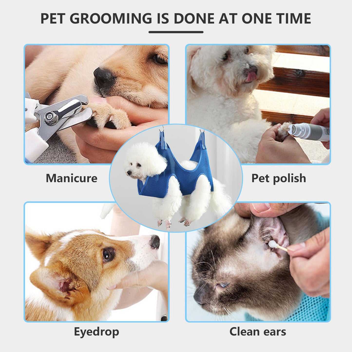 Pawfriends Pet Trimming Grooming Bag Cat Dog Care Nail Beauty Hammock For Medium-Sized Pet