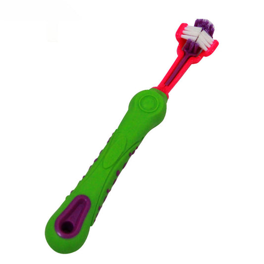 Pawfriends Pet Three-Head Multi-Angle Dog Toothbrush Cat Toothbrush Oral Cleaning Products