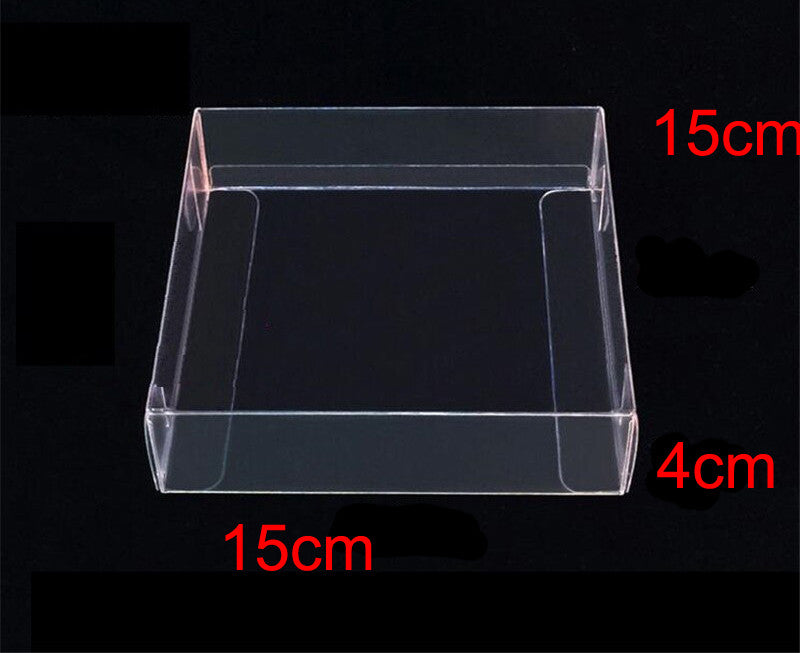 10 Pack of 15*15*4cm Clear PVC Plastic Folding Packaging Small rectangle/square Boxes for Wedding Jewelry Gift Party Favor Model Candy Chocolate Soap Box