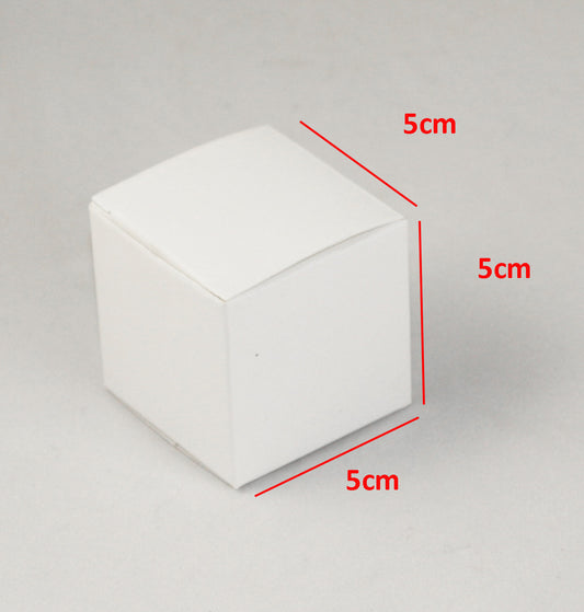 10 Pack of White 5cm Square Cube Card Gift Box - Folding Packaging Small rectangle/square Boxes for Wedding Jewelry Gift Party Favor Model Candy Chocolate Soap Box