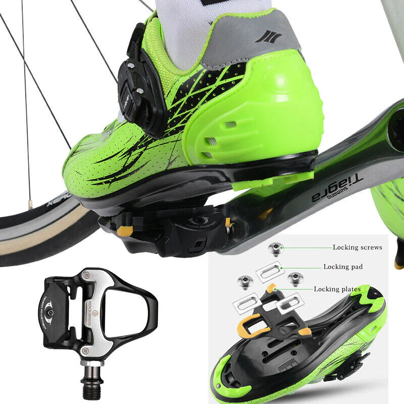 Self Lock Clip In Bike Pedals LOOK KEO Cleat MTB Road 700C Hybrid BMX - Rockbros Black