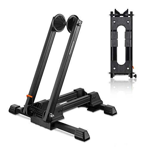 Bike Stand Foldable Portable- Rockbros Aluminum Alloy Light Weight 1.6gk Garage House Shed Bike Wheel Holder Portable