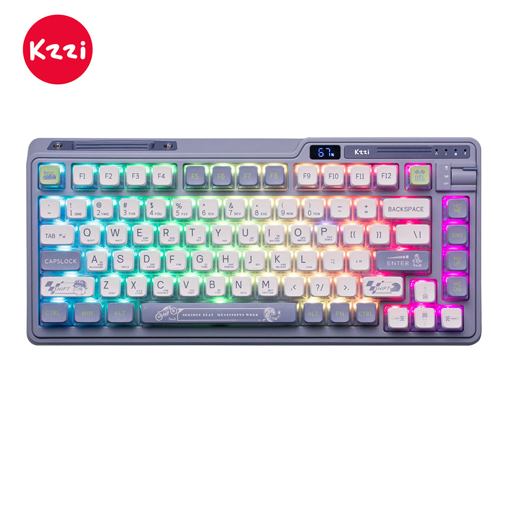 KZZI K75 PRO RGB 75% Wireless Gasket Mechanical Night Grey Keyboard, Triple Mode, Eternity Tactile Switch