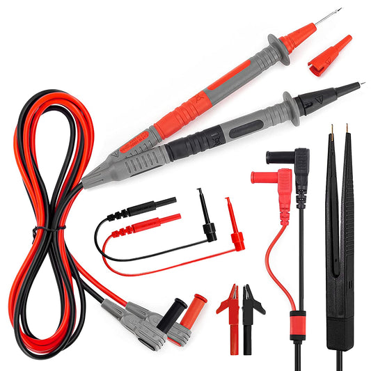 KAIWEETS Soft Silicone Electrician Test Leads Kit CAT III 1000V & CAT IV 600V with Alligator Clips and Needle Probe for Fluke/AstroAI/INNOVA Multimeter Electronic Clamp Meter 9PCS