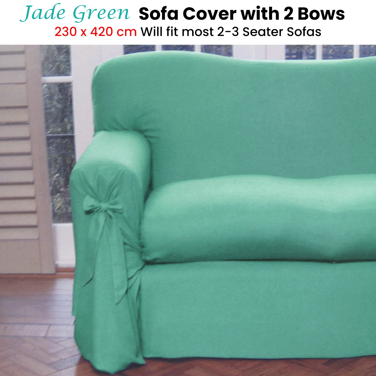 Jade Green Sofa Cover 2 to 3 Seater 230 X 420cm