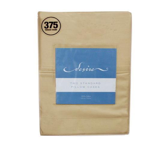 Pair of Cotton Standard Pillowcases 375TC Bone