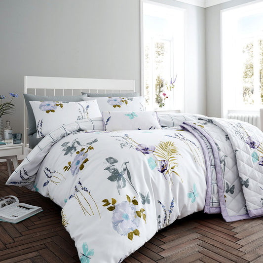 Flora Lilac Quilt Cover Set Super King