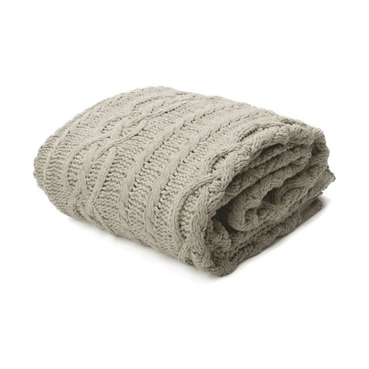 Asher Taupe Knitted Throw Rug